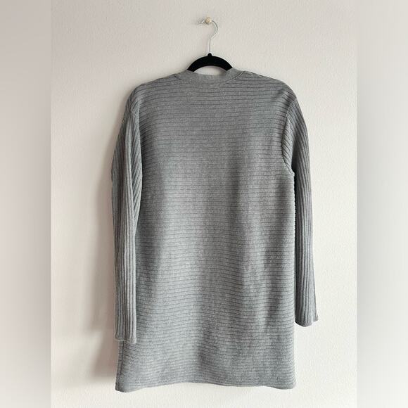 J Jill Gray Long Sleeve Ribbed Cardigan | Size Small | Open Front Long Cardigan - Picture 5 of 5